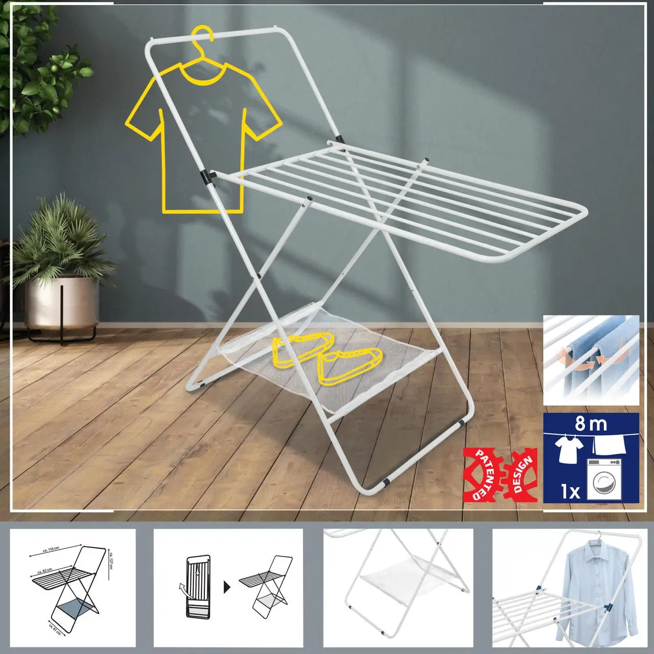 Сушилка для белья напольная Casa Si City 8 м (DAS302865) - фото 2