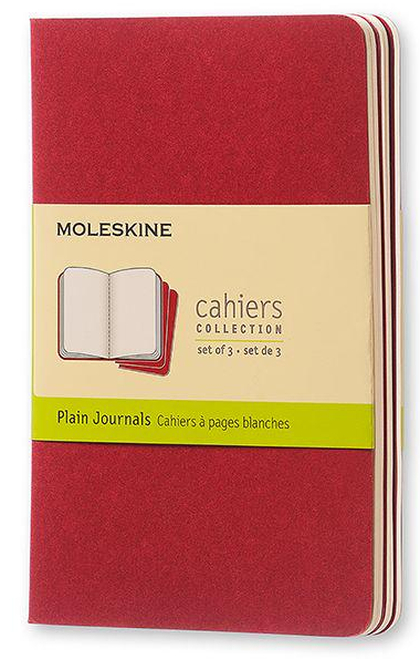 Набір блокнотів Moleskine Cahier 3 шт. Бордовий (CH113)