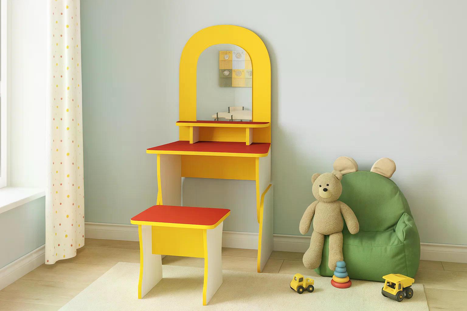 Дитяча ігрова стінка Перукарня Yellow/Red - фото 2 Дитяча ігрова стінка Перукарня Yellow/Red - фото 2