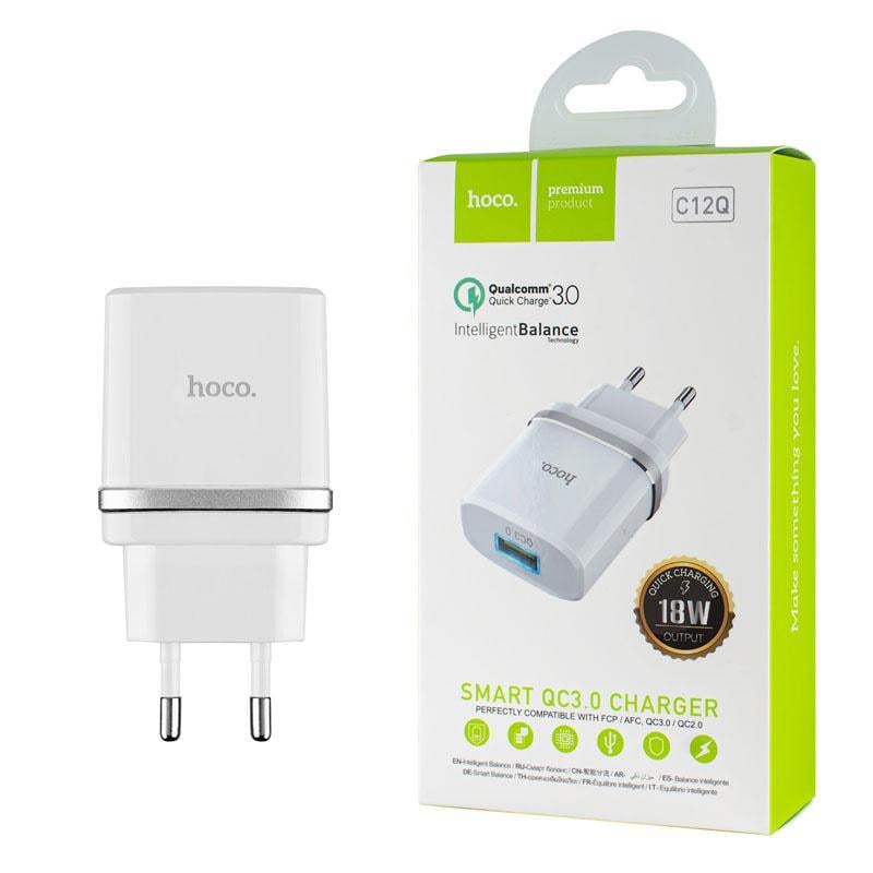 Зарядное устройство Hoco C12Q 1USB QC3.0 Белый (231649) Зарядное устройство Hoco C12Q 1USB QC3.0 Белый (231649)