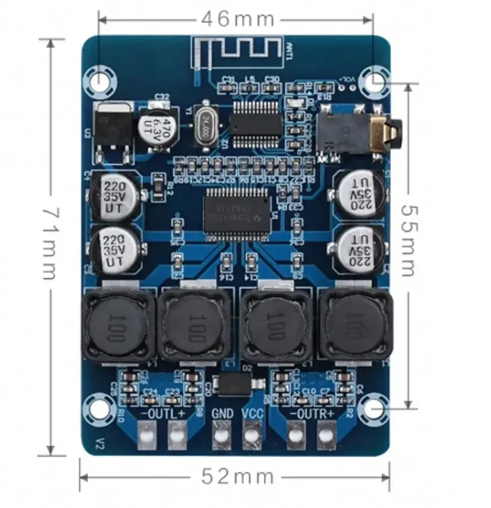 Підсилювач стерео XH-M314 TPA3118 8-26 В DC Bluetooth 2x30 Вт - фото 2