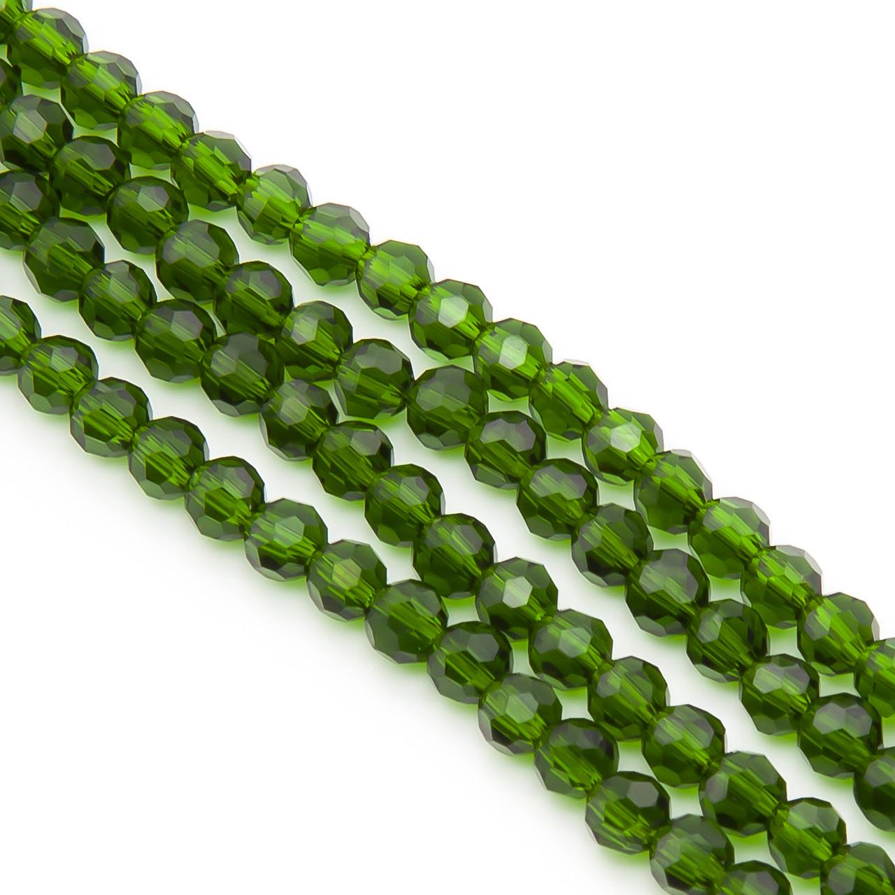 Бусины хрусталь огранка шар 95 шт. 37 см 4 мм прозрачный Зеленый темный (БС0004х94) Бусины хрусталь огранка шар 95 шт. 37 см 4 мм прозрачный Зеленый темный (БС0004х94)
