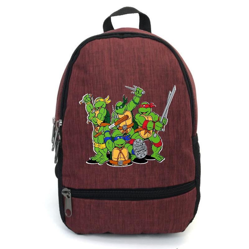 Школьный рюкзак Cappuccino Toys ninja turtle-04 с принтом Черепашки ниндзя 12,5 л Бордовый (1381809918)