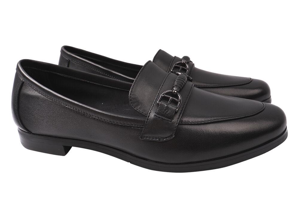 Туфли женские Oeego из кожи на низком ходу р. 40 Черный (70-21DTC)