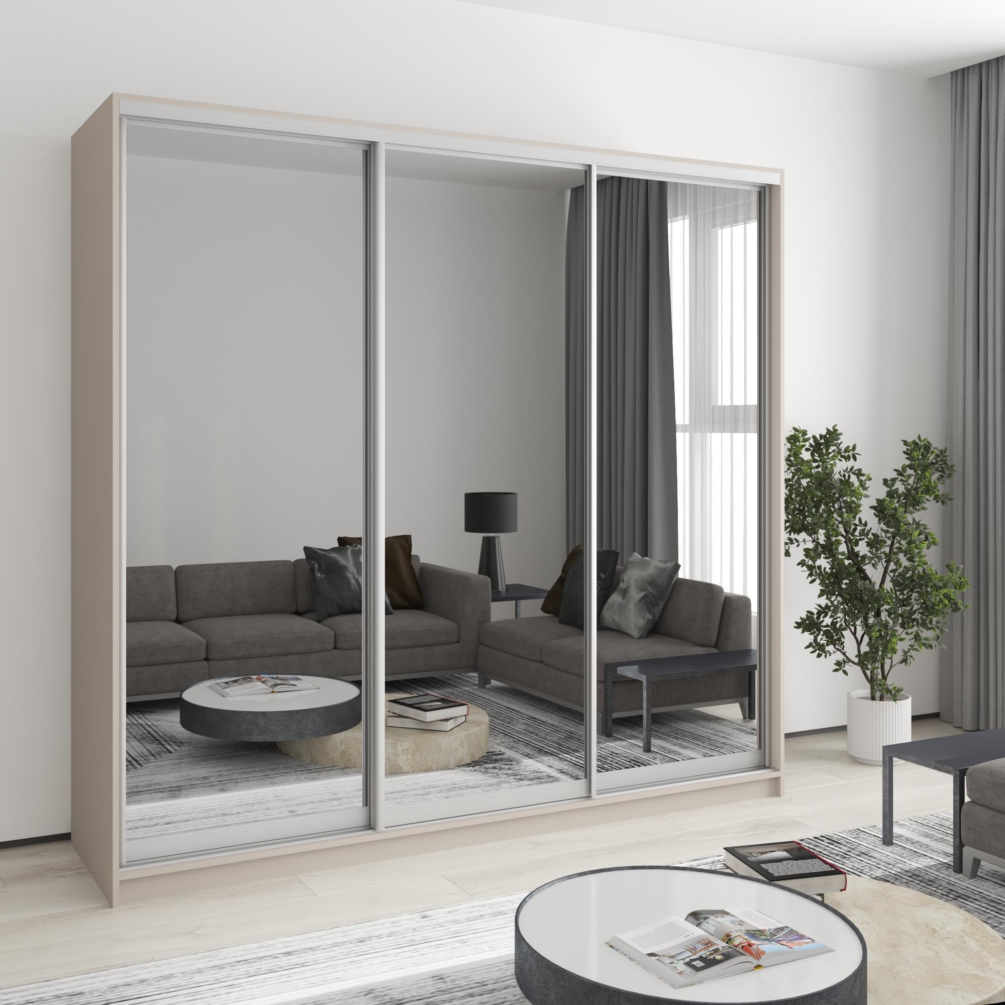 Шкаф-купе трехдверный MebelStar Стандарт AL 3 Зеркала 220x45x210 см Кашемир (MBS-3002)