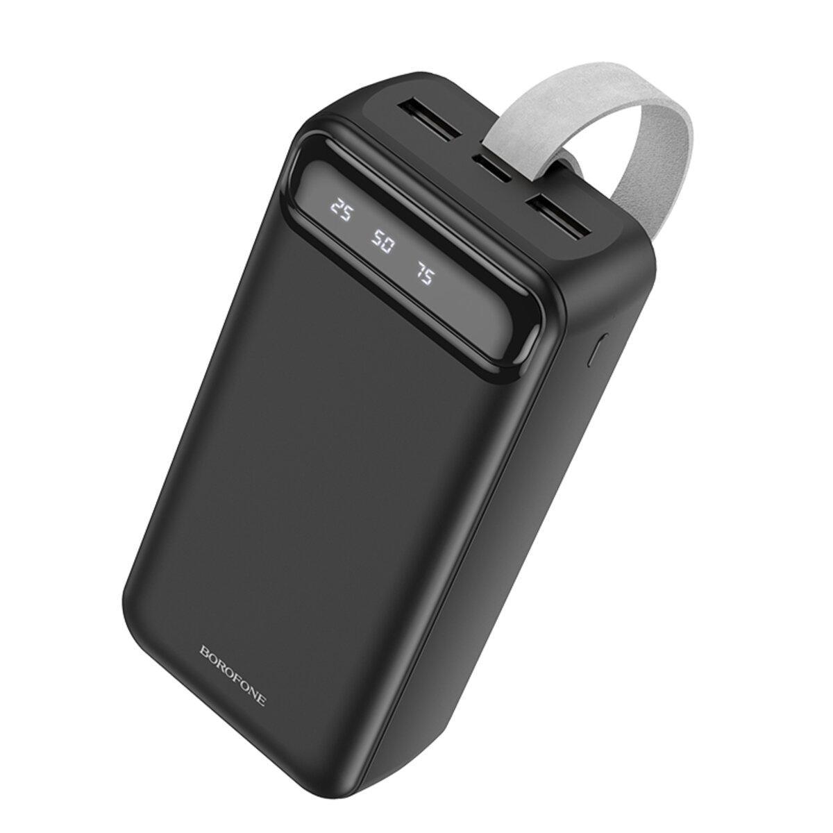 Повербанк Borofone BJ14BB Freeway 30000 mAh з ліхтариком 2хUSB-A/Micro-USB USB-C Black