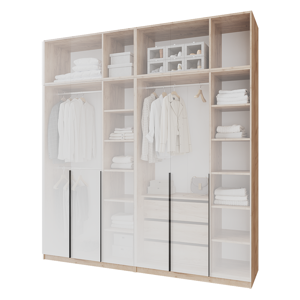 Шкаф распашной с тумбой и антресолью Меблітренд Чиназес Чита-2400.4 2400х500х2450 мм Дуб крафт золотой/Белый (27504248) - фото 3 Шкаф распашной с тумбой и антресолью Меблітренд Чиназес Чита-2400.4 2400х500х2450 мм Дуб крафт золотой/Белый (27504248) - фото 3