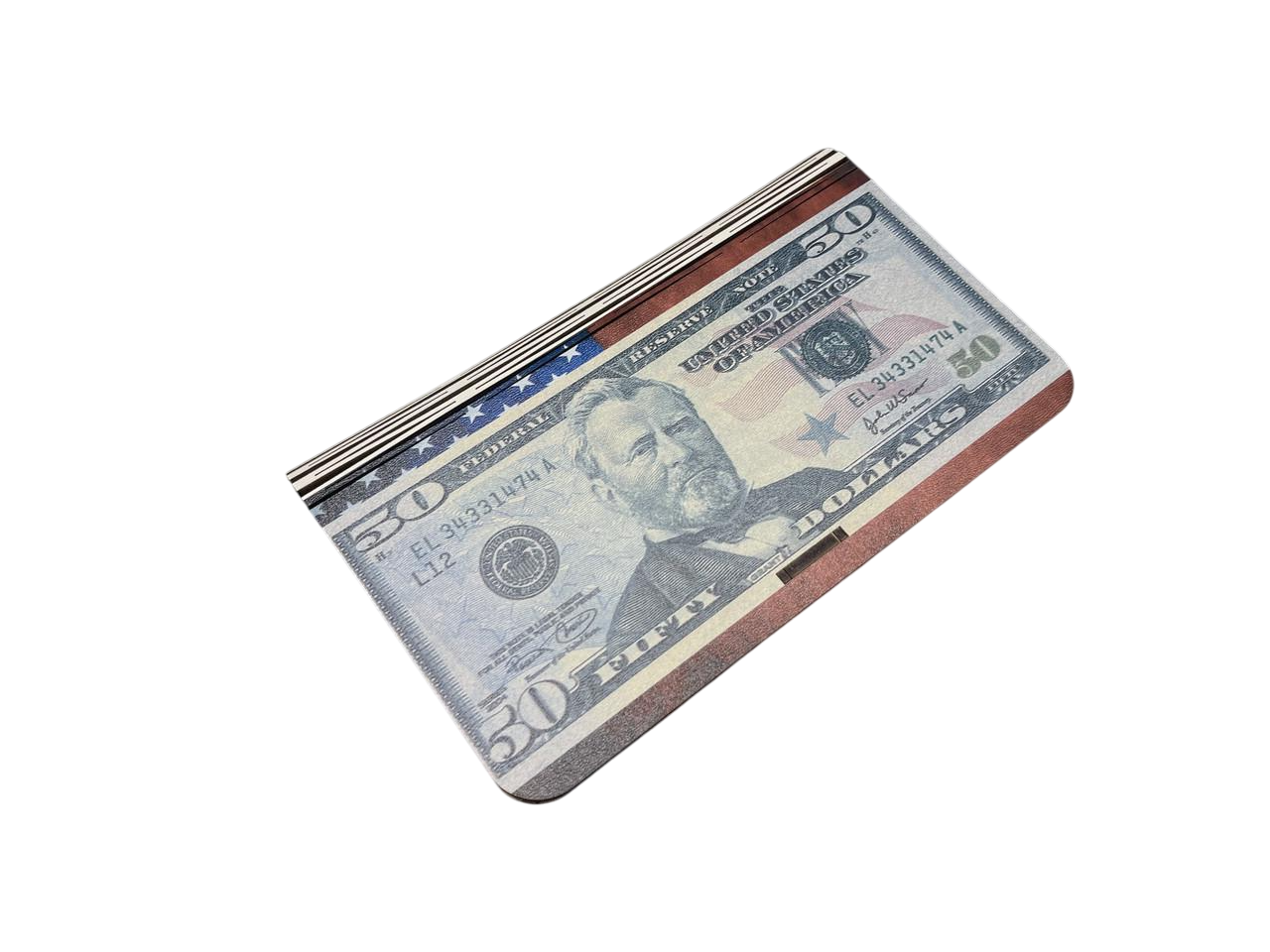 Коробка для денег подарочная 50 Dollars деревянная 17х10х2 см (KF-243)