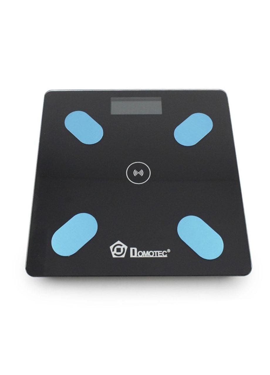 Ваги підлогові розумні фітнес Domotec Bluetooth до 180 кг з додатком для телефону Чорний (800333МХ)