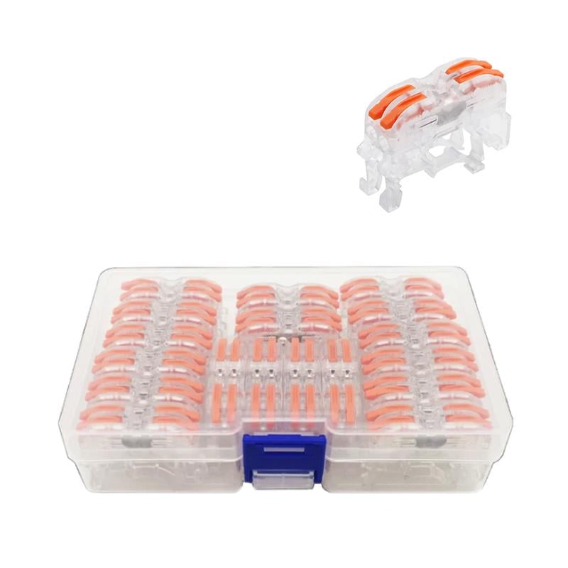 Набор клемм Tactix 0,08-4 мм2 32А 2х1-2х1 проходная одинарная на DIN-рейку 42,5х13х31,5 мм 18 шт. Оранжевый (K422T-18box)