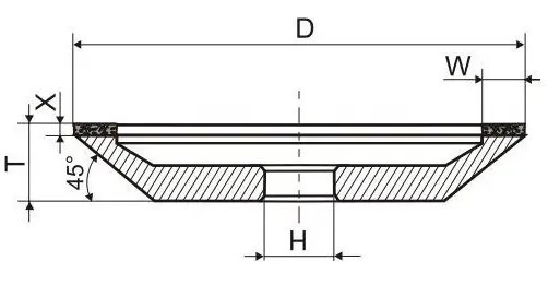 Круг алмазный 150х10х3х32 мм АС4 125/100 В2-01 100% 12А2-45 (3035) - фото 2