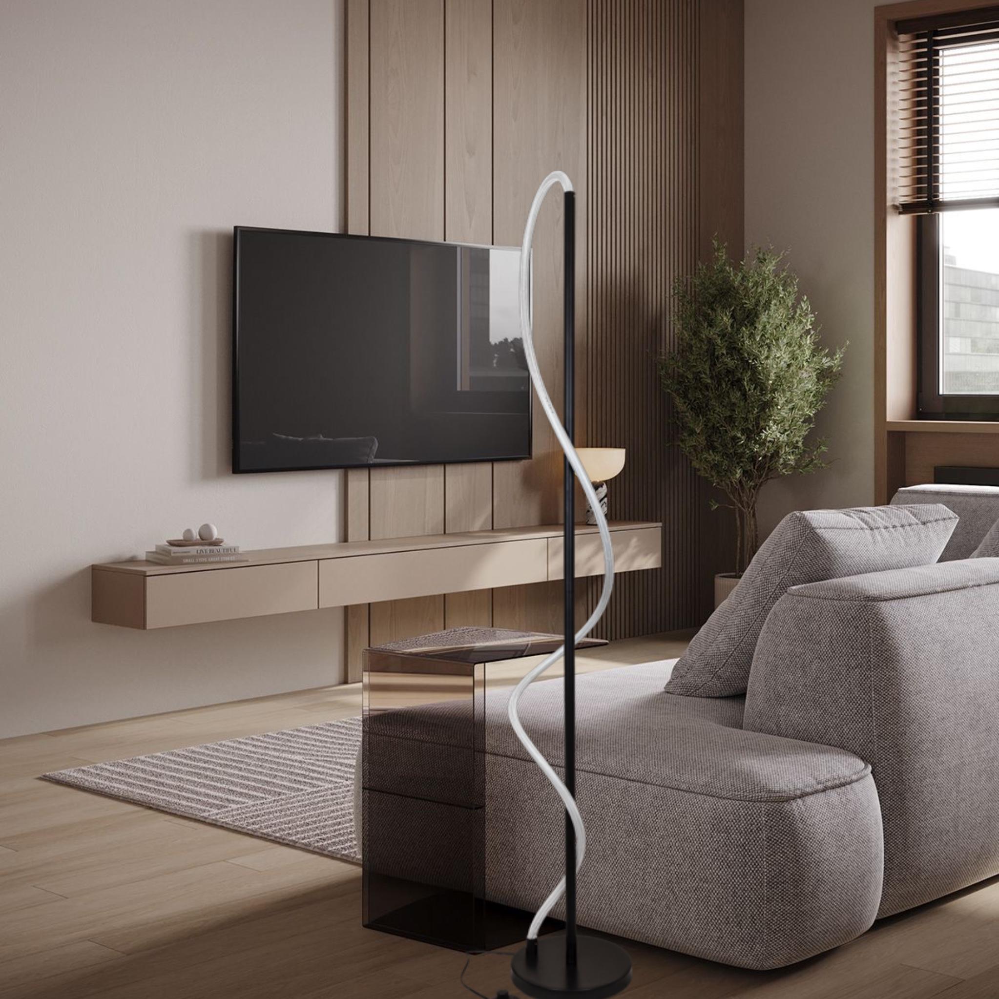 Торшер Арт-деко из гибкого каната 150 см Черный (81-F3038 1500 BK) - фото 4