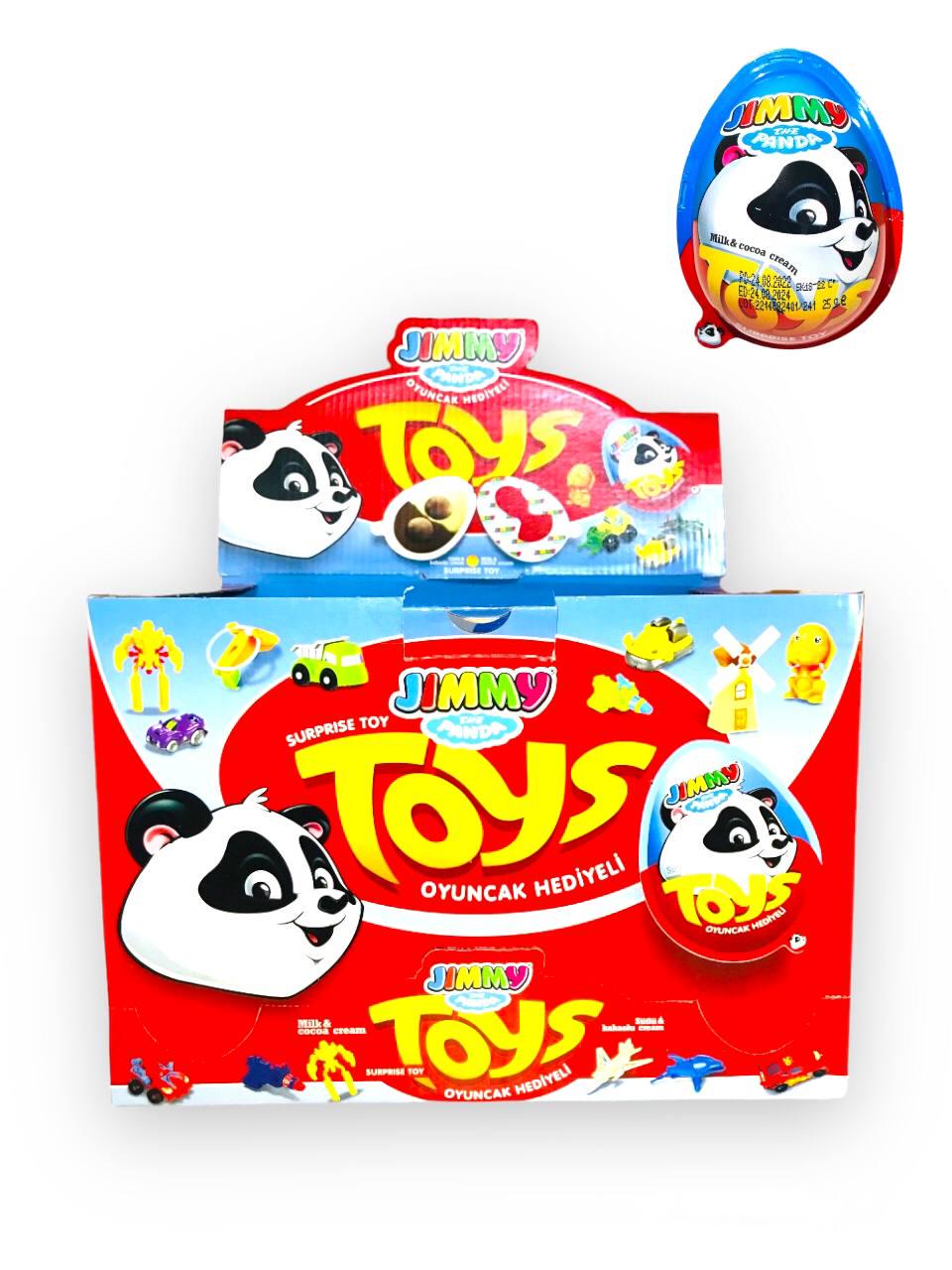 Пластикове яйце Tayas Jimmy the Panda з солодощами та сюрпризом для хлопчиків 24 шт. (00000005128)