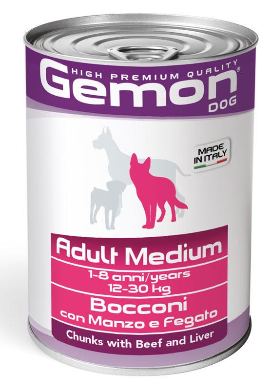 Корм для дорослих собак Gemon dog wet Medium Яловичина з печінкою 415 г (8009470387859)