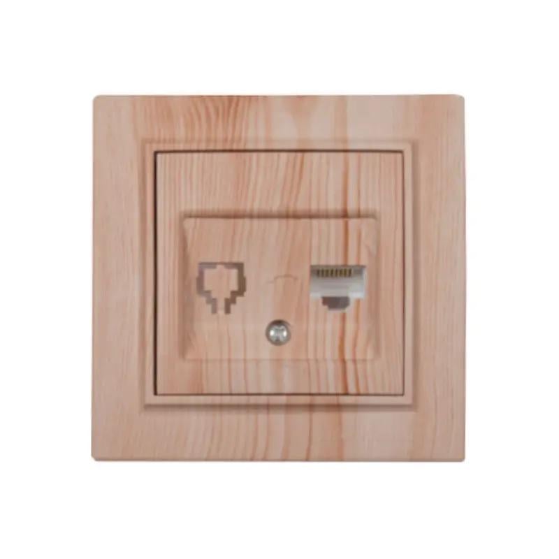 Компьютерная розетка ElectroHouse Enzo 1x8P8C IP22 Светлое дерево (EH-2114-WW)