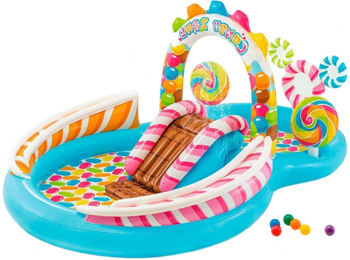 Игровой центр бассейн Intex 57149 NP Карамель на 374 л с горкой 295х191х130 см (2542738161)