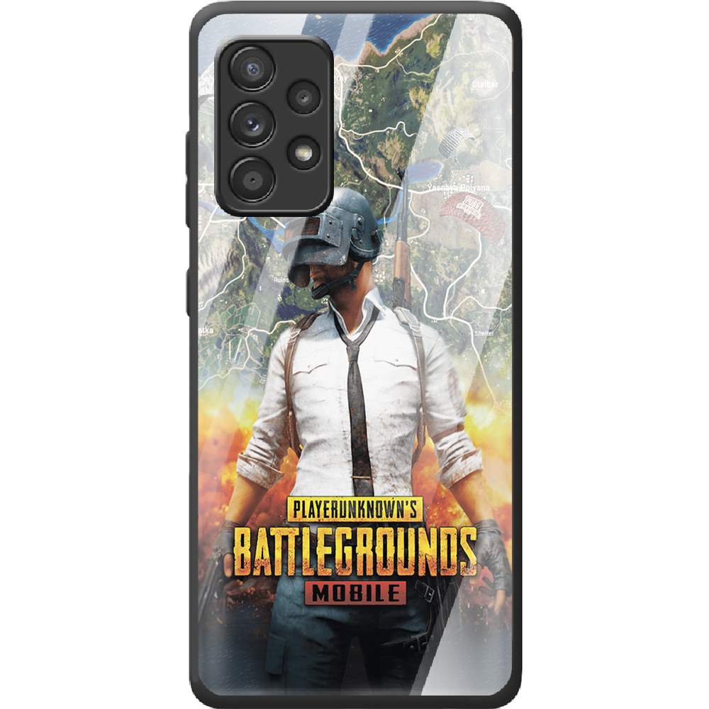 Чохол BoxFace Samsung A525 Galaxy A52 PUBG Mobile Чорний силікон з склом (42075-up2309-42232)