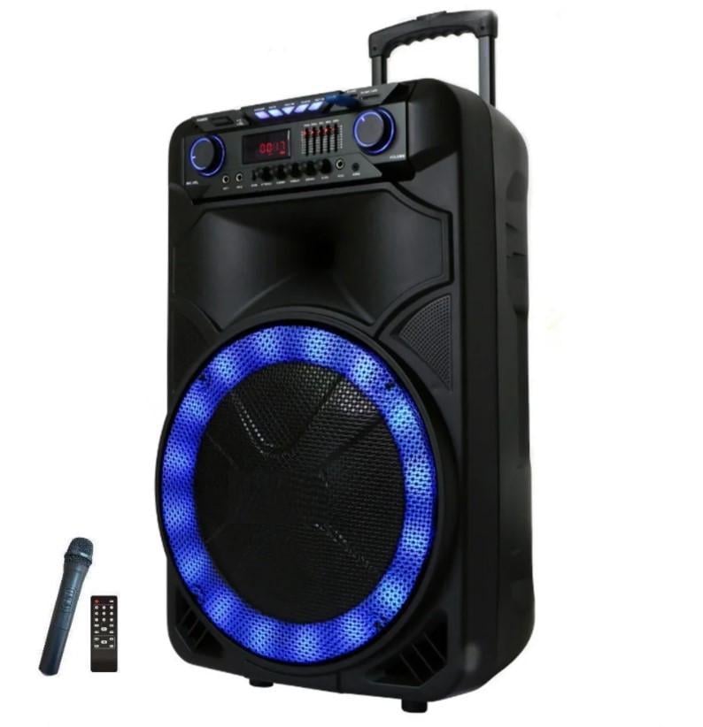 Колонка акумуляторна з мікрофоном Goldteller 200W Bluetooth/USB/FM/TWS TMG