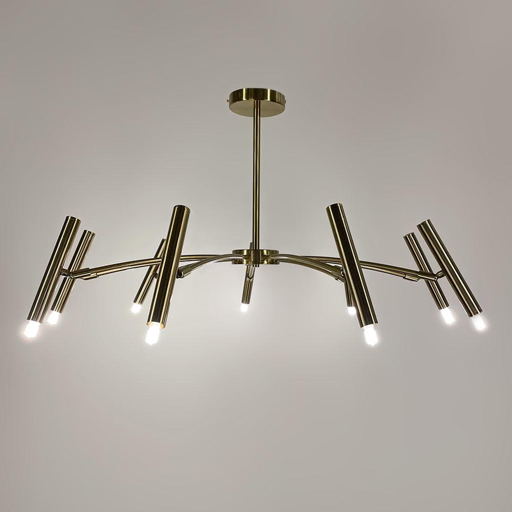 Люстра трубчаста з 9 регулюючими плафонами Латунь (LF_ST 01/9 AB) - фото 6 Люстра трубчаста з 9 регулюючими плафонами Латунь (LF_ST 01/9 AB) - фото 6
