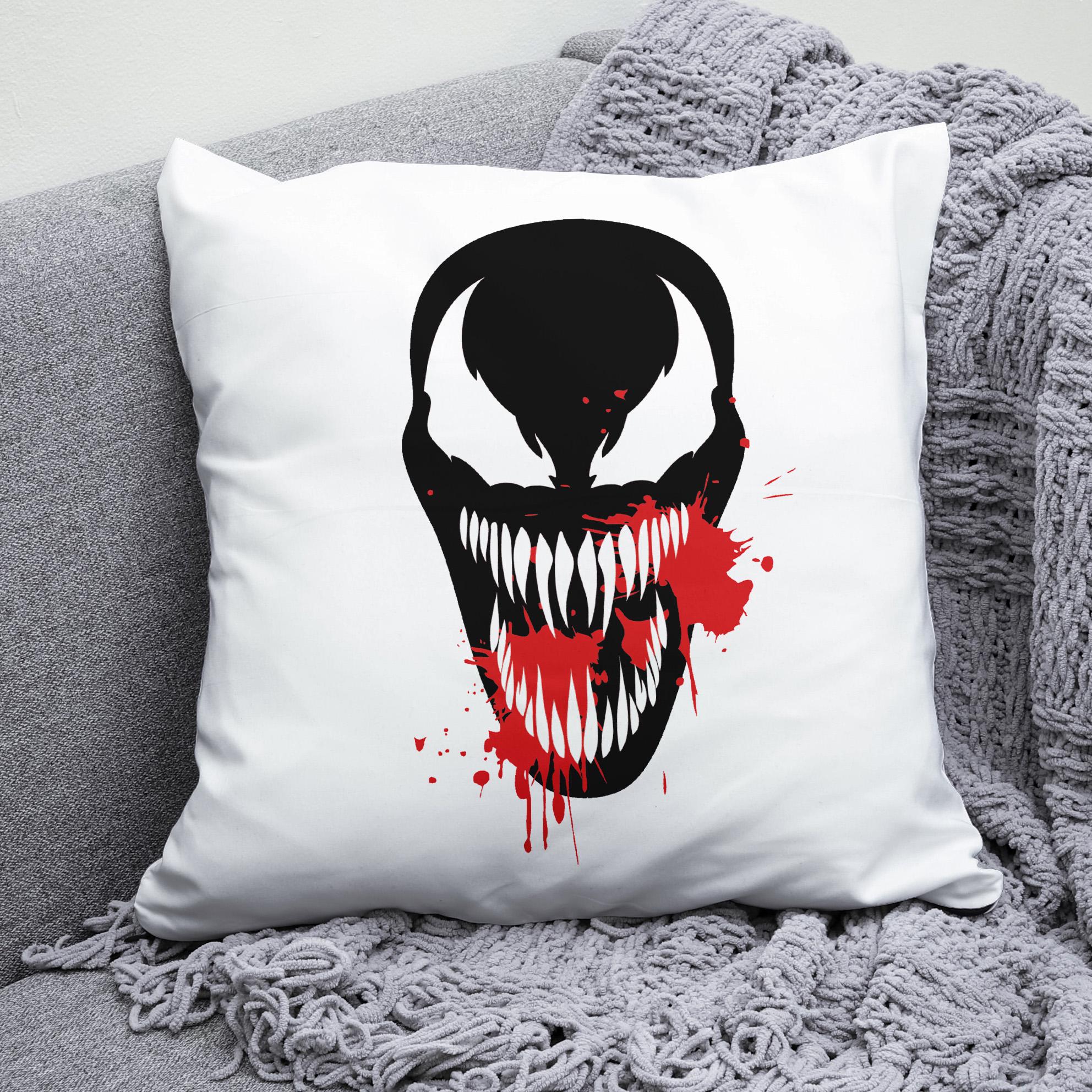 Плюшевая подушка квадрат с принтом Venom