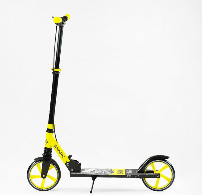 Самокат двухколесный Best Scooter SH-10865/4 SHARK с ручным тормозом/зажим руля/один амортизатор/в коробке/колеса PU 20 см (24996080)