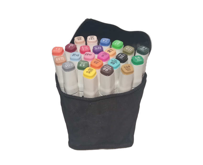 Маркеры двусторонние на спиртовой основе 24 шт. Белый Маркеры двусторонние на спиртовой основе 24 шт. Белый