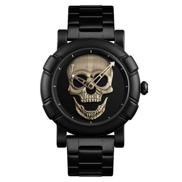 Часы Skmei Skull 9178 с черепом Black/Bronze