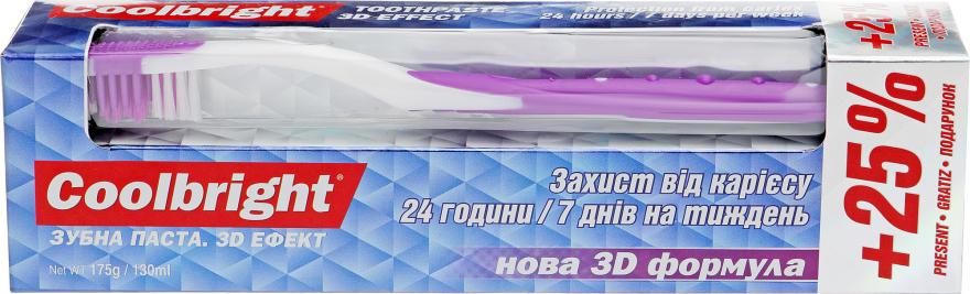 Зубна паста Coolbright Caries Protection 3D ефект з зубною щіткою 130 мл (3132)