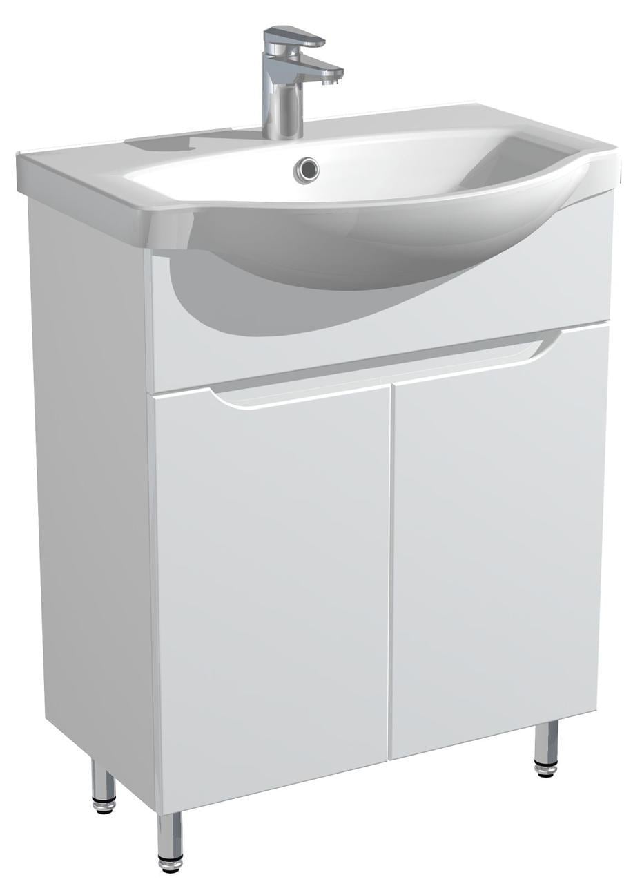 Напольная тумба для ванной комнаты AVT Этюд 65 с умывальником Савини 65 см