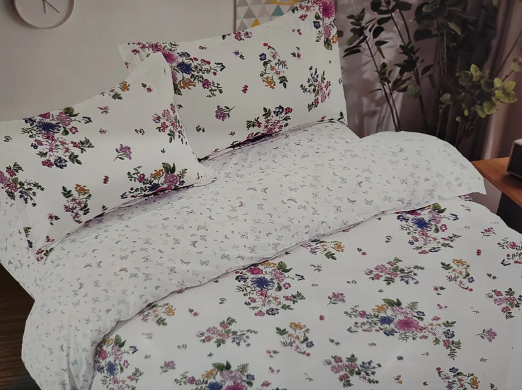 Комплект постельного белья Laura-Grand 21 сатин цветочный принт евро (2917375423)