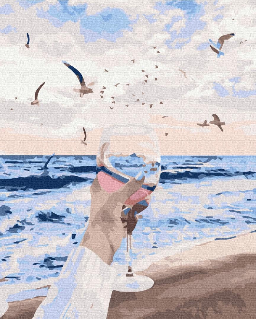 Картина по номерам Brushme Море в бокале 48x60 см (BS52416L)
