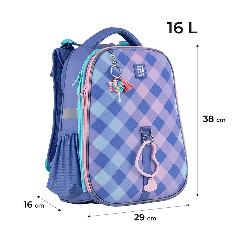 Рюкзак школьный каркасный KITE Education Purple Chequer (K24-531M-2) - фото 2