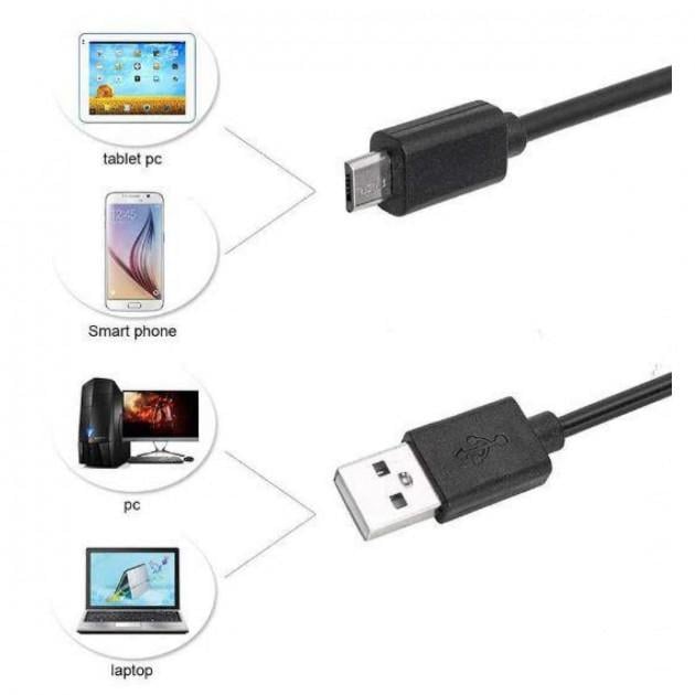 Эндоскоп для труднодоступных мест 5570 USB microUSB 2 м 7 мм 0,3 Мп (503920) - фото 6