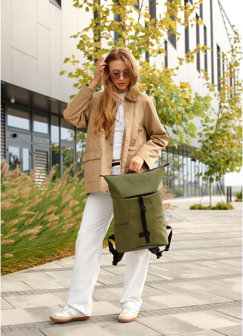 Рюкзак жіночий Sambag RollTopx Хакі (24320119) - фото 8 Рюкзак жіночий Sambag RollTopx Хакі (24320119) - фото 8