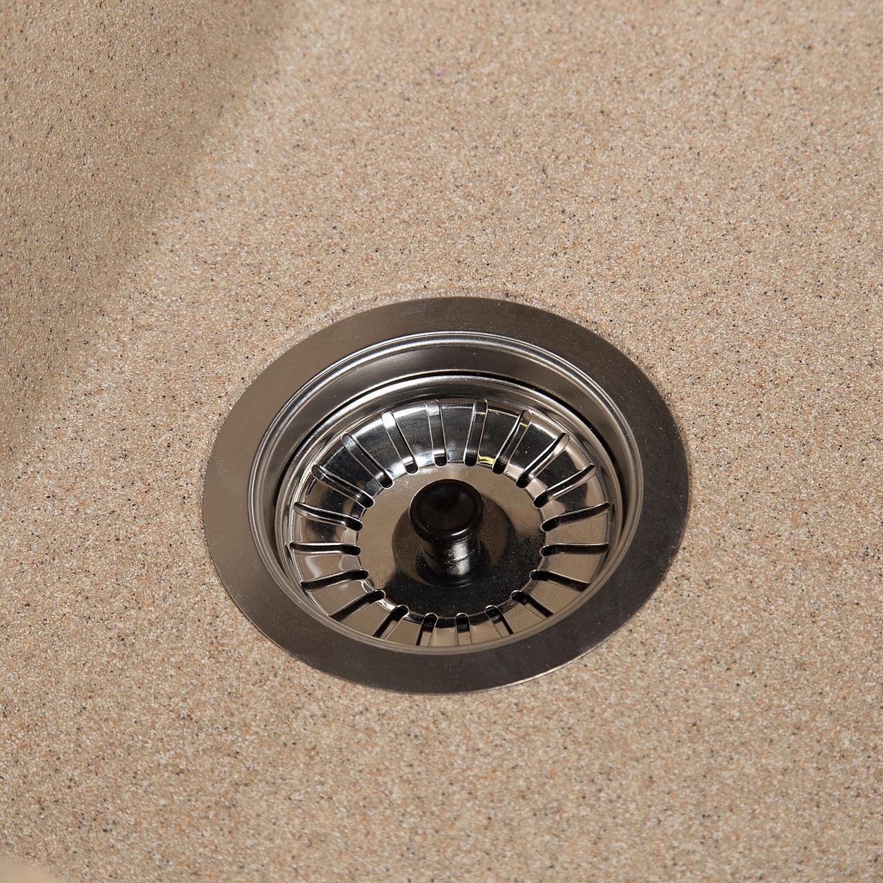 Мойка кухонная Крафт с крыльями из искусственного камня Песочный (1570457814) - фото 2