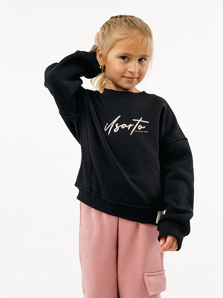 Свитшот для девочки ЦБ-00230208 140 см Черный (28576038)