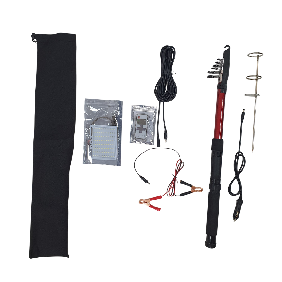 Удочка с LED фонарем 12 В телескопическая 4 м (MSE-01343)