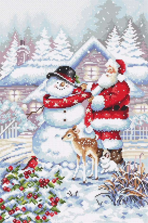 Набор для вышивки крестиком L8015 Snowman and Santa Letistitch