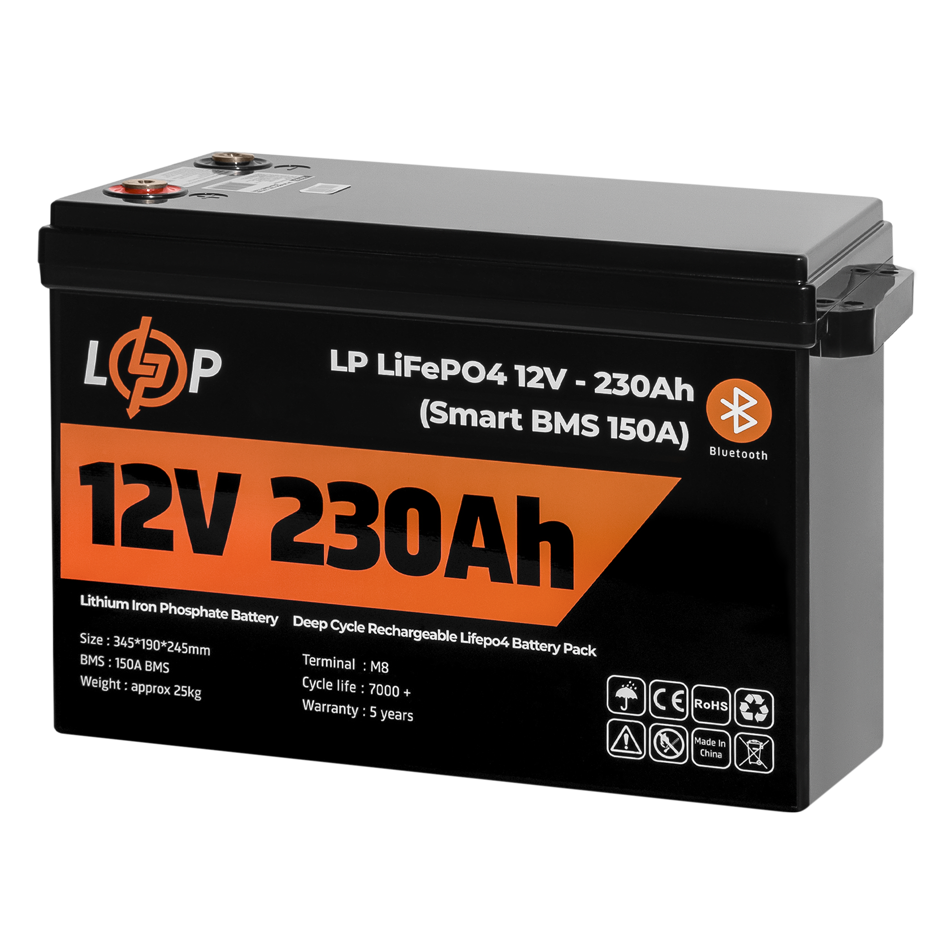 Аккумулятор для ИБП LogicPower LiFePO4 Smart BMS с BT пластик 150А 12V 230 Ah 2944Wh (20199) - фото 3