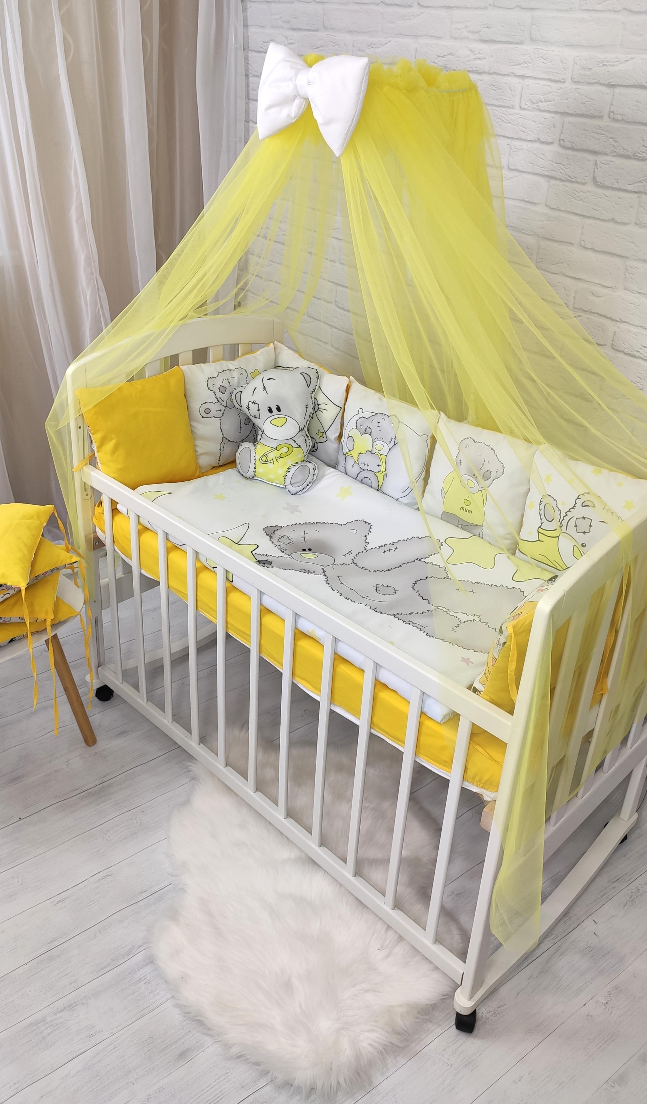 Комплект постельного белья Тедди для новорожденных Желтый - фото 4 Комплект постельного белья Тедди для новорожденных Желтый - фото 4