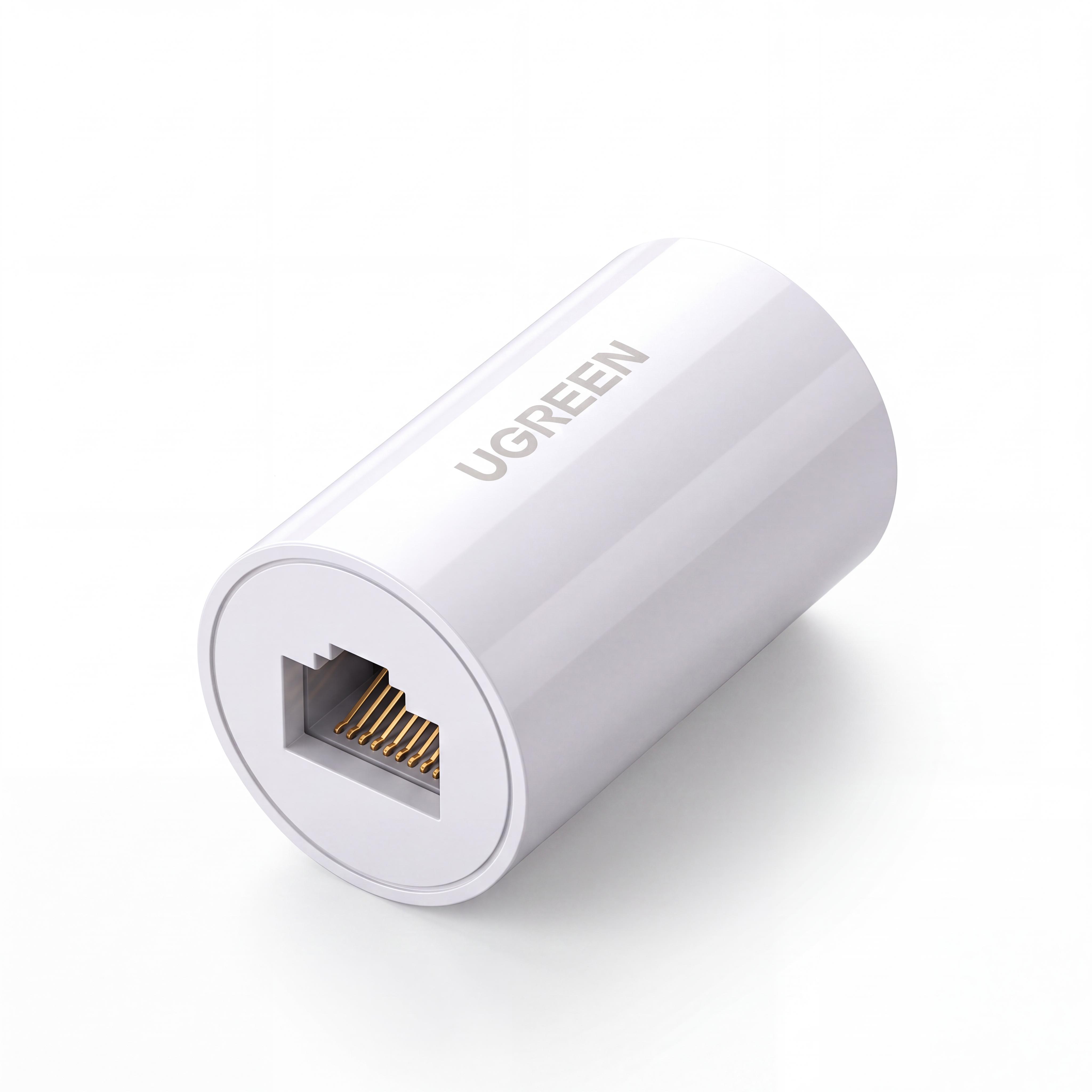 Сетевой соединитель RJ45 UGREEN NW116 2 гнезда RJ45 до 1000 Мбит/с защита от импульсных перенапряжений для Cat5e/Cat6 Белый (20391)