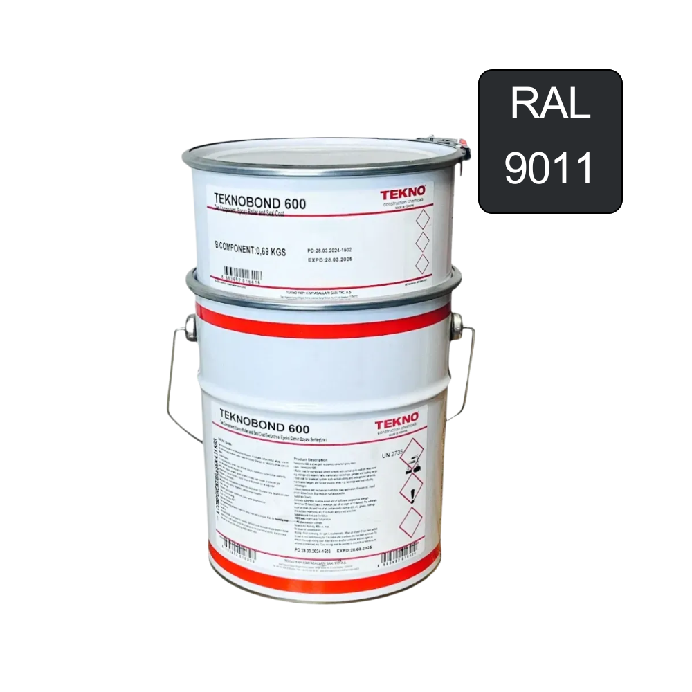 Краска эпоксидная Tekno bond 600 для бетонного пола 5 кг Черный (RAL 9011)