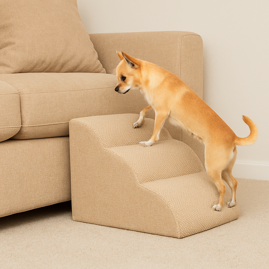 Сходинки для собак та котів м'які 40х36х60 см Бежевий (30644250)