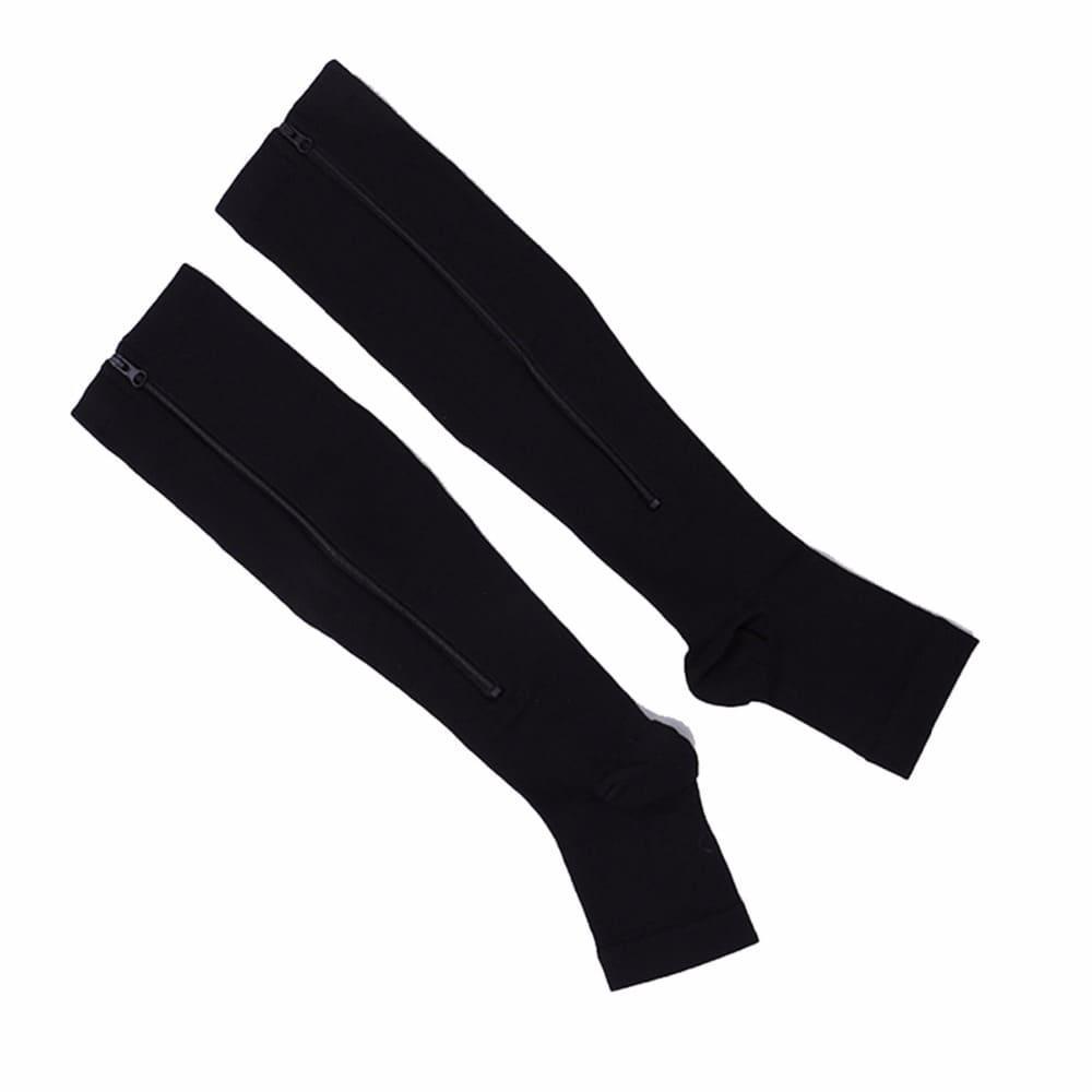 Гольфы компрессионные на молнии с открытым носком Zip Sox L/XL Черный