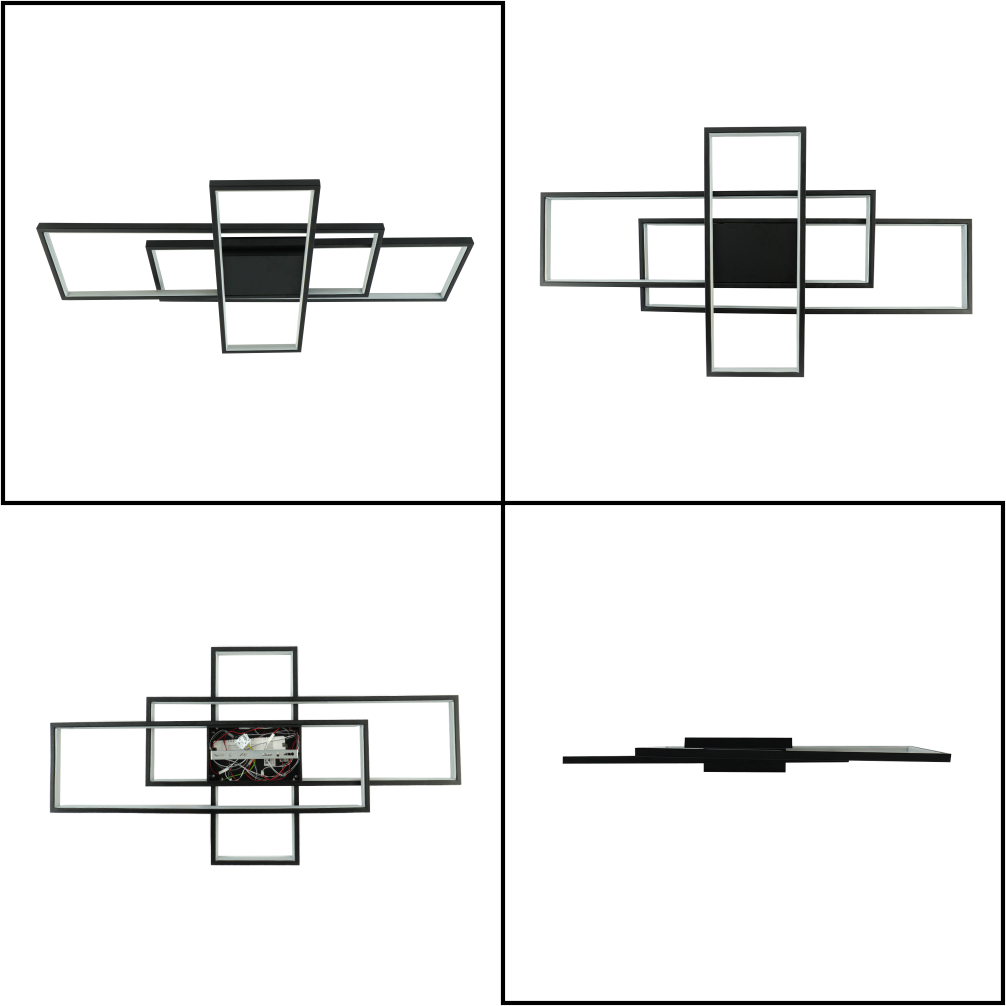 Люстра светодиодная ESLLSE SVEN 3S с пультом 125 Вт 1100x600x80 мм Черный (10543) - фото 7