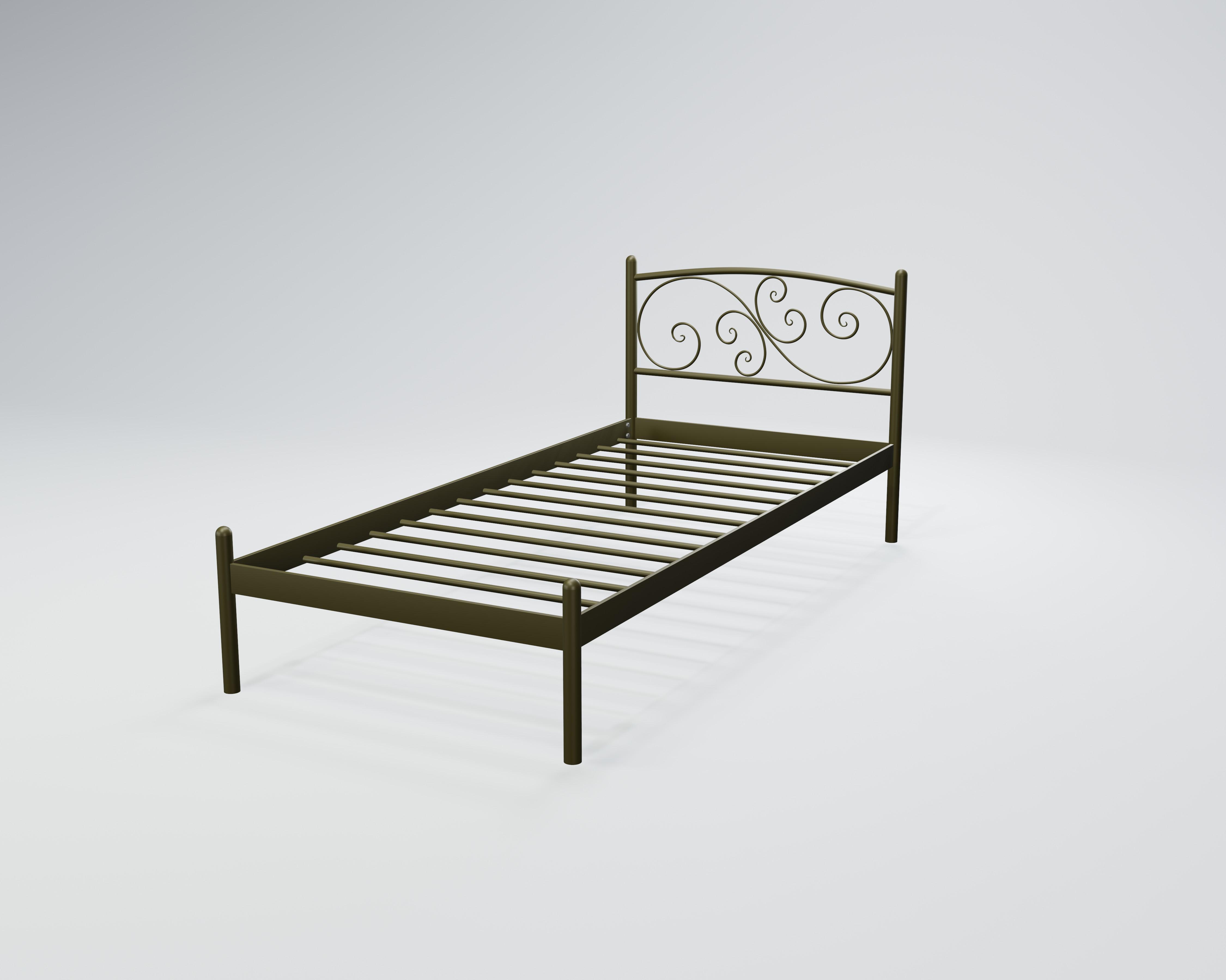 Кровать металлическая Лилия Мини 90x200 см Черный/Золотой