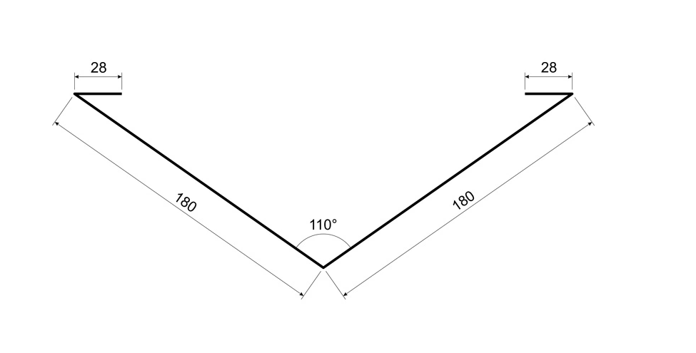 Ендова внутрішня Модуль 0,45 ZN110 Цинк (2720) - фото 2