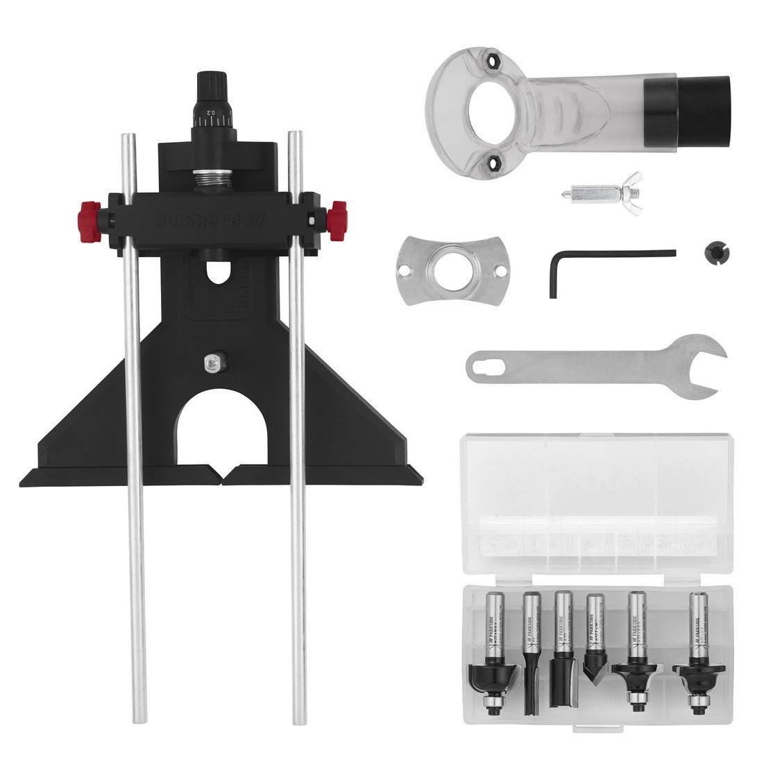 Фрезерний верстат по дереву PARKSIDE POF 1200 E4 з регулюванням швидкості та набором фрез 1200 Вт - фото 3 Фрезерний верстат по дереву PARKSIDE POF 1200 E4 з регулюванням швидкості та набором фрез 1200 Вт - фото 3