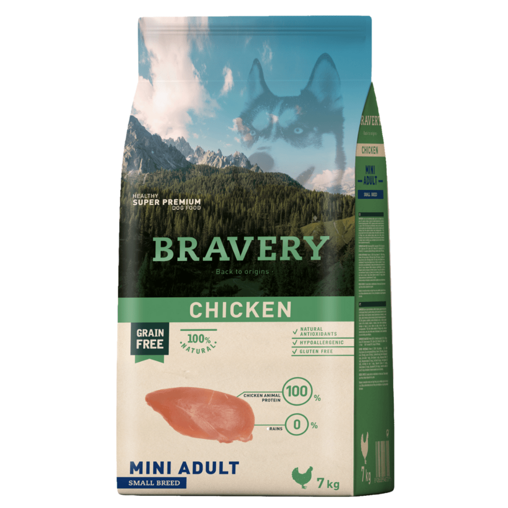 Корм сухой малых пород с курицей Bravery Chicken Mini 7 кг
