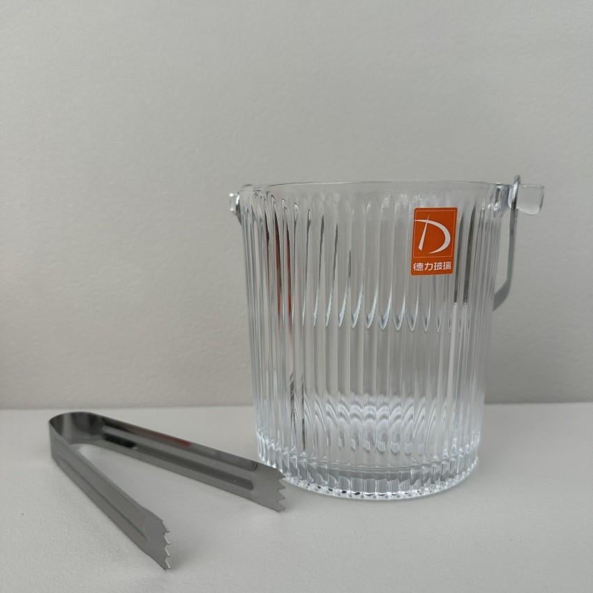 Відро для льоду скляне A-PLUS 3487 Полоска із щипцями 980 мл (2690548628) - фото 3
